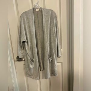 Gray ribbed sweater